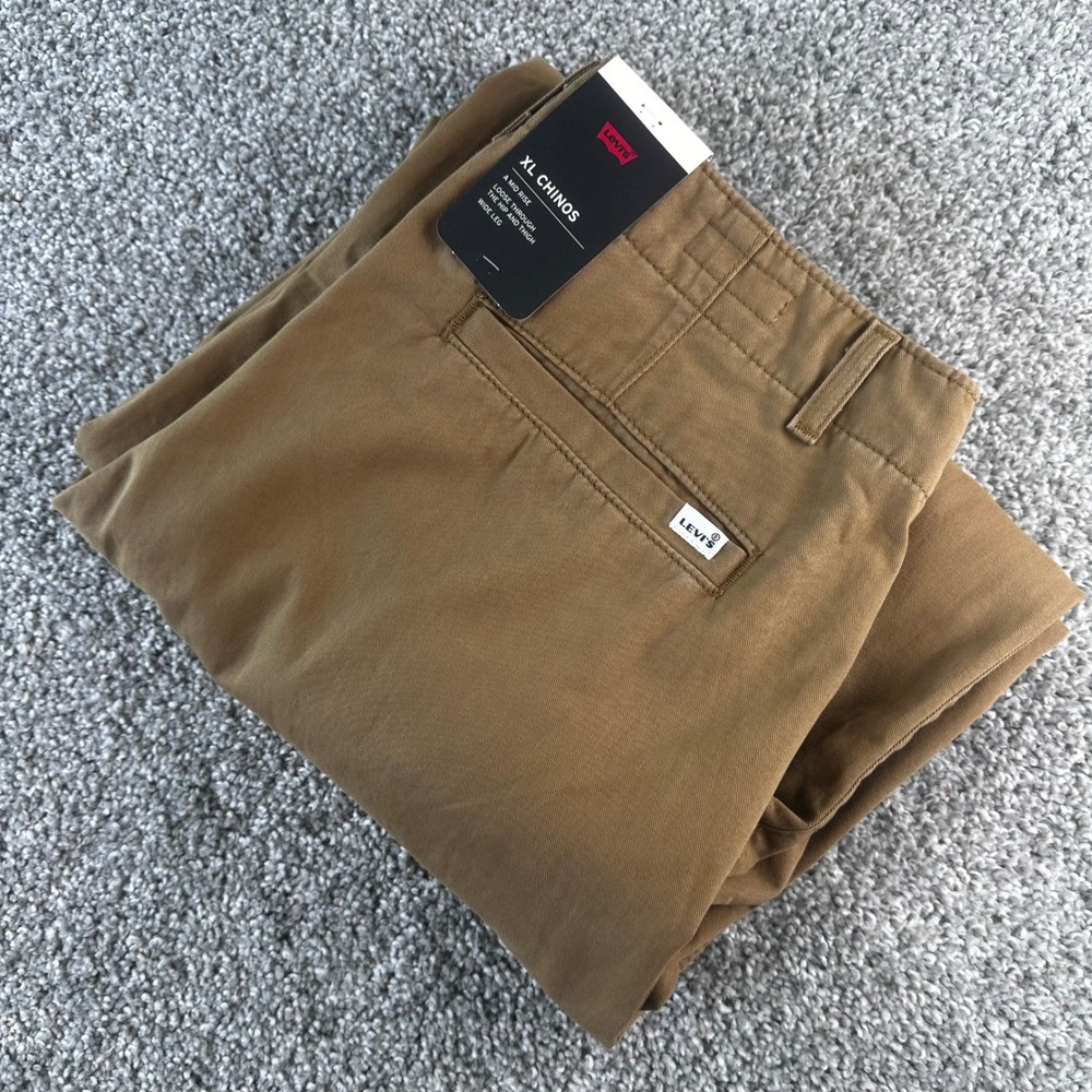 Levis XL Chinos Womens 27 Wide Leg Mid Rise Loose Fit Twill Pants Casual NEW